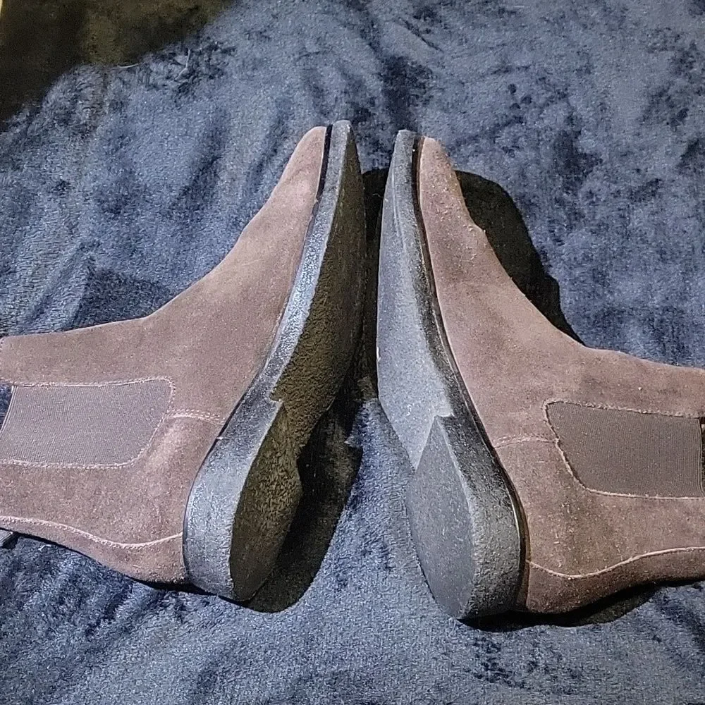 New Republic Suade Booties, Size 11 Chocolate Brown. - Picture 4 of 6